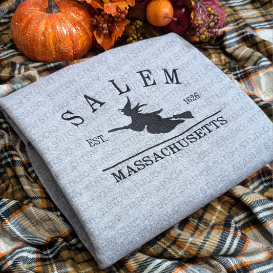 Embroidered Salem Witch Sweatshirt
