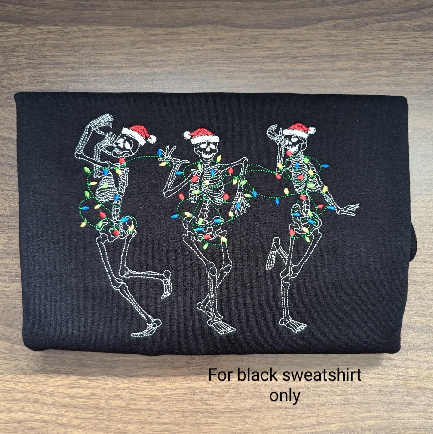 Embroidered Christmas Skeleton Sweatshirt