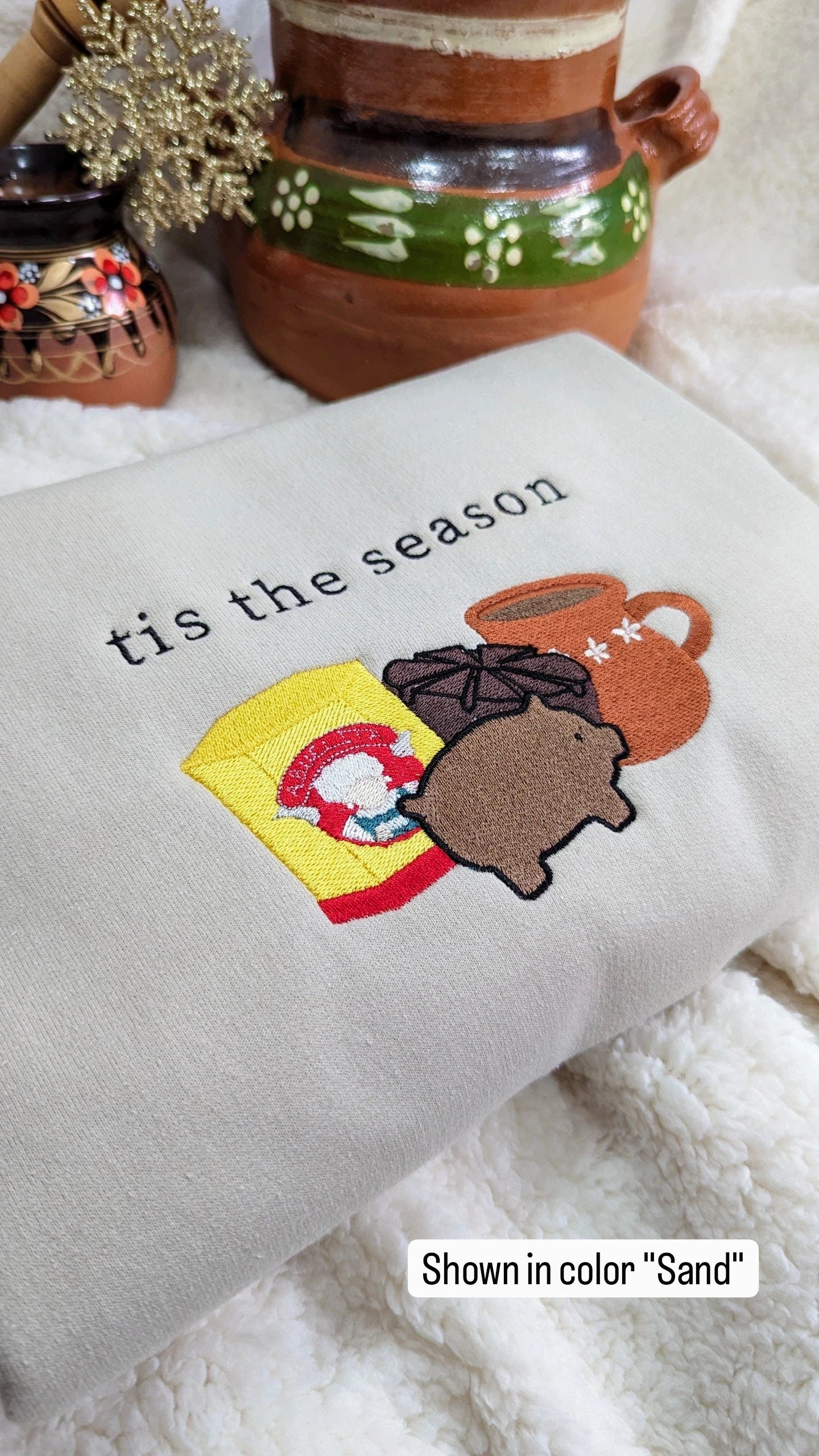 Embroidered Mexican Hot Chocolate Christmas Sweatshirt