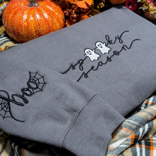 Embroidered Spooky Season Sweatshirt