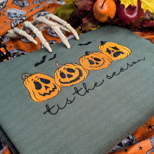 Embroidered Tis the Season Halloween Sweatshirt