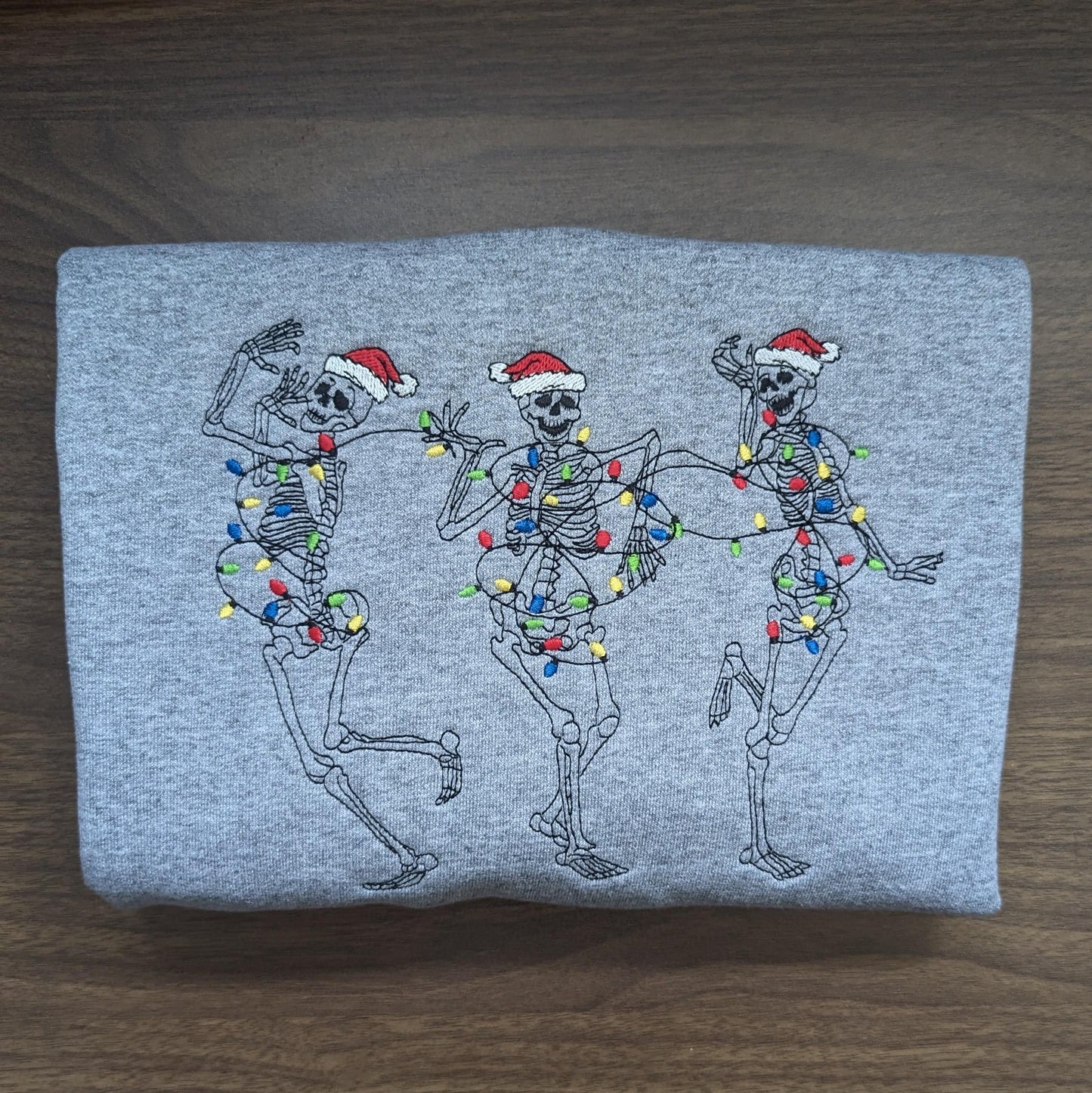 Embroidered Christmas Skeleton Sweatshirt