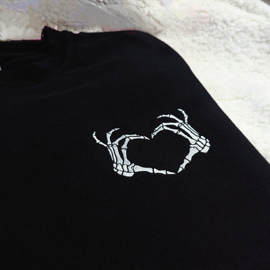Embroidered Skeleton Heart T-shirt