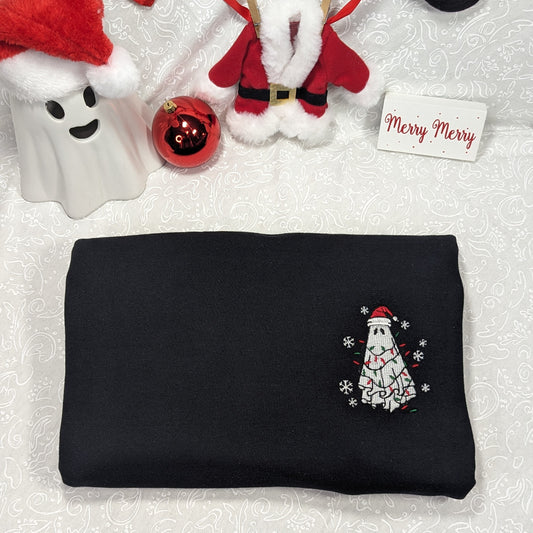 Embroidered Ghost Christmas Sweatshirt