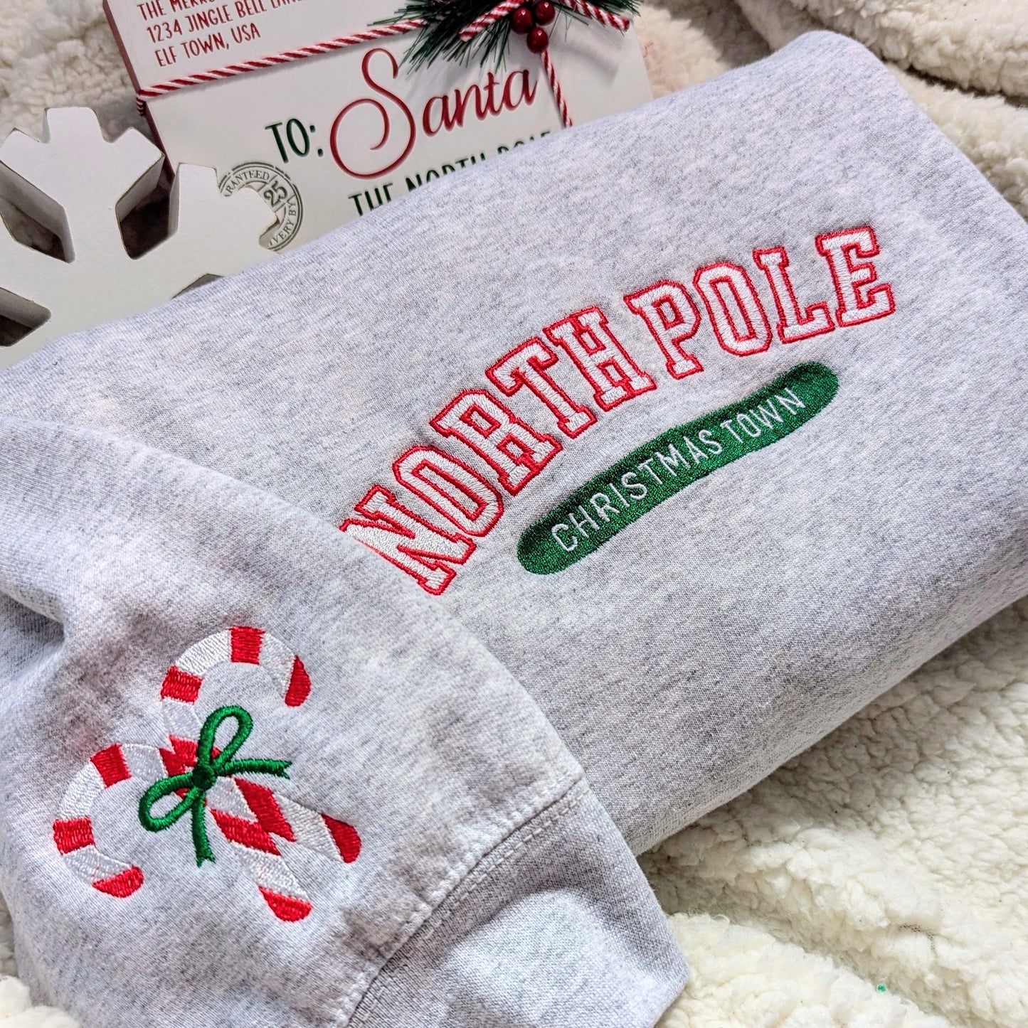 Embroidered North Pole Sweatshirt