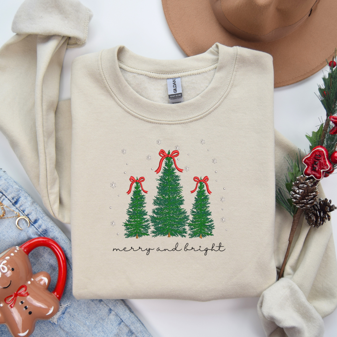 Embroidered Merry Christmas Sweatshirt